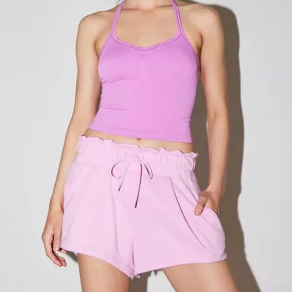 NWT UO Out From Under Neo Pink Sweat Shorts - Picture 5 of 5